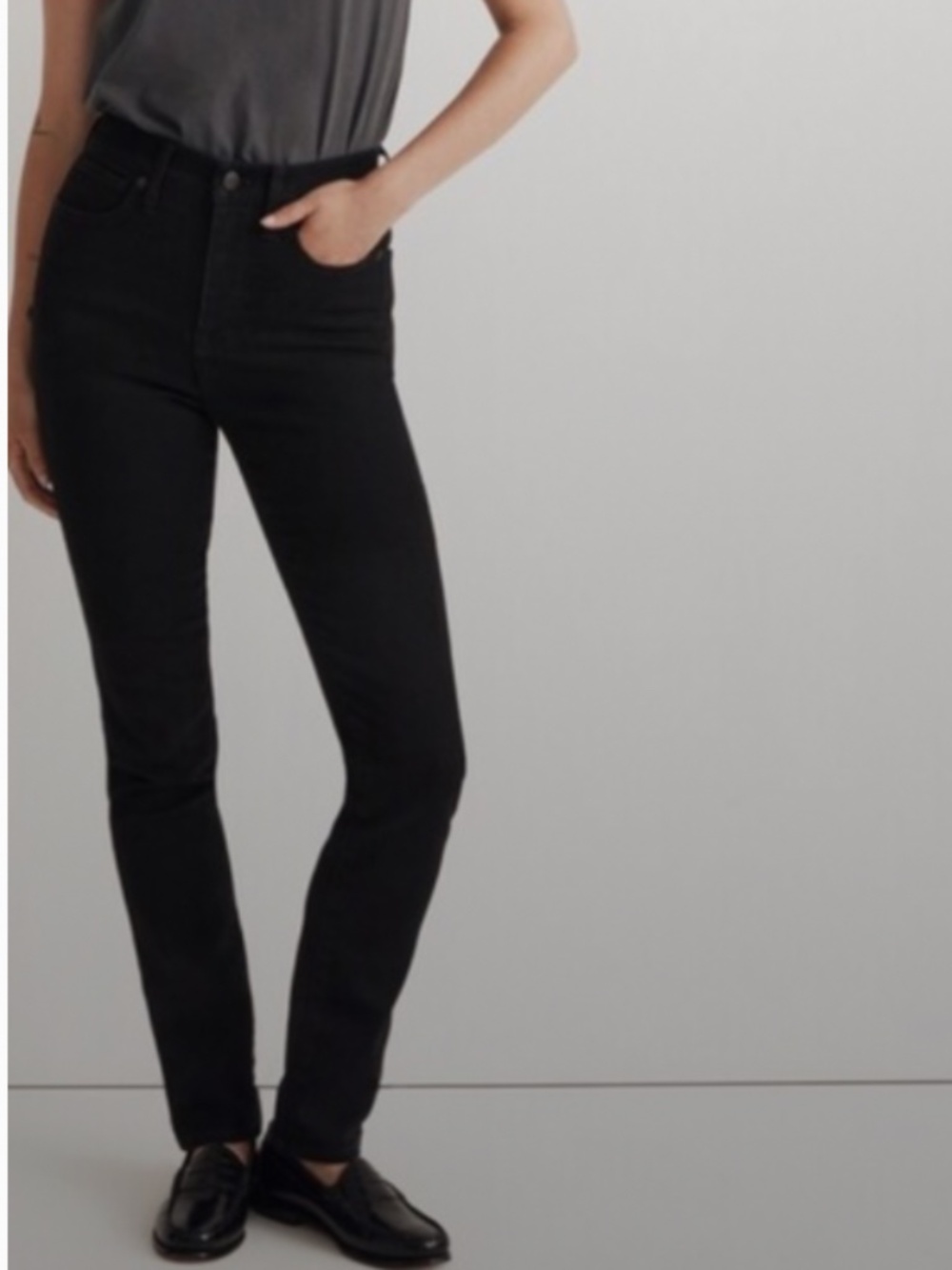 Madewell Stovepipe Jeans | Black Wash | High Rise Rigid | Size 27 | NWOT